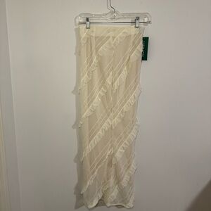 Elegant Cream Ruffled Skirt